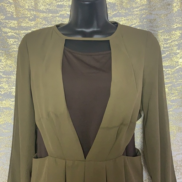 COCO $ Yves Green Deep Dive Chiffon Cut Out Romper Size S - Picture 7 of 16